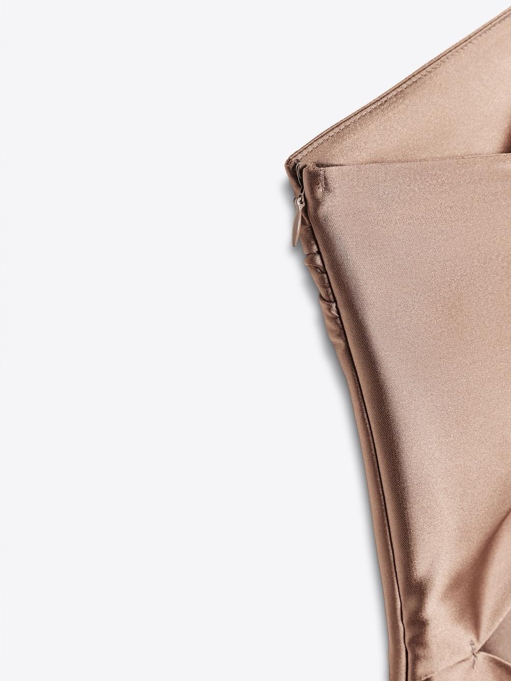 Zara One-Shoulder Satin Dress in Champagne Gold - Picture 7 of 13